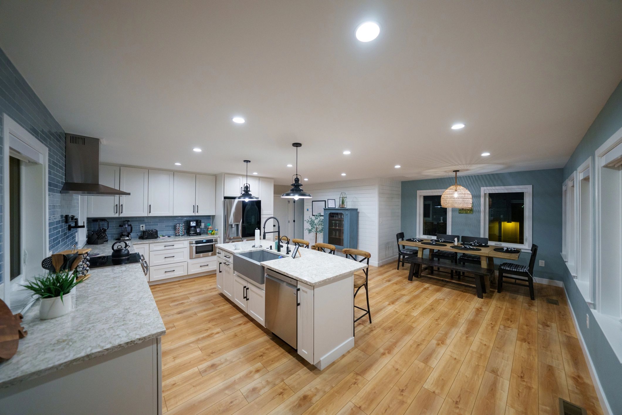 Renovated kitchen and dining space